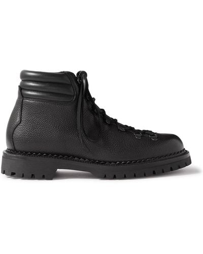 Yuketen Vettore Full-grain Leather Lace-up Boots - Black