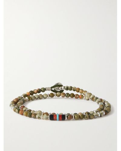 Mikia Silver Multi-stone Beaded Bracelet - Metallic