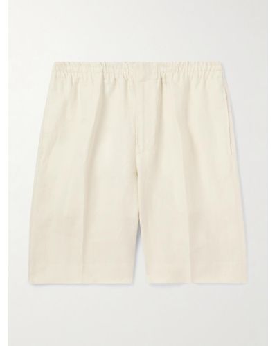 ZEGNA Straight-leg Oasi Linen Shorts - Natural