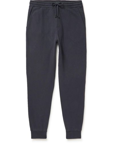 Hartford Joggy Tapered Brushed Cotton-jersey Sweatpants - Blue