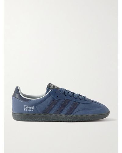 adidas Originals Samba OG Sneakers aus Shell in Knitteroptik mit Lederbesatz - Blau
