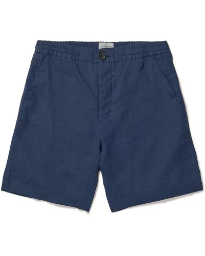 Oliver Spencer Straight-leg Linen Shorts - Blue