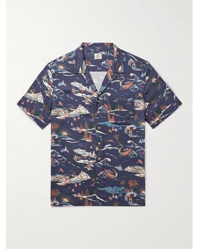 Faherty Camp-collar Printed Lenzingtm Ecoverotm Shirt - Blue