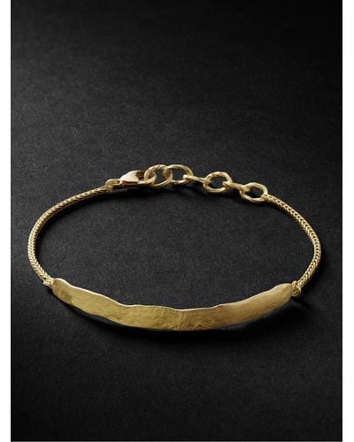 Elhanati Palma Armband aus gehämmertem recyceltem 18 Karat Gold - Schwarz