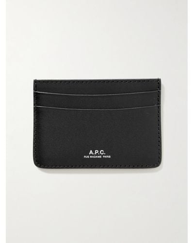 A.P.C. Logo-debossed Leather Cardholder - Black