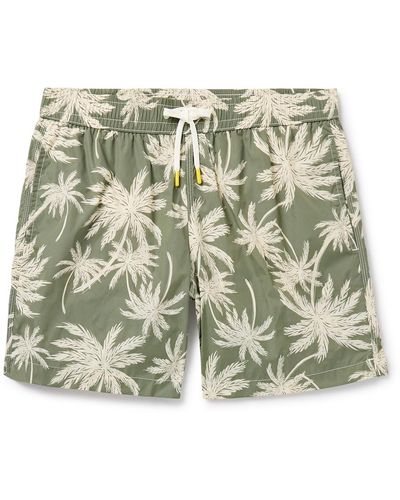 Hartford Straight-leg Mid-length Printed Recycled Swim Shorts - Green