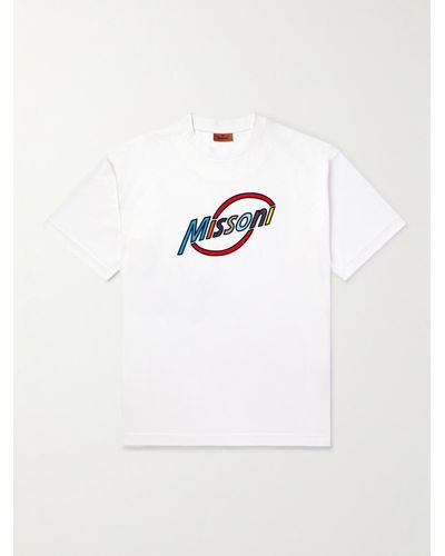 Missoni T-Shirt aus Baumwoll-Jersey mit Logoprint - Weiß