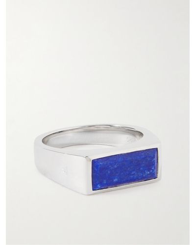 Tom Wood Peaky Silver Lapis Ring - Blue
