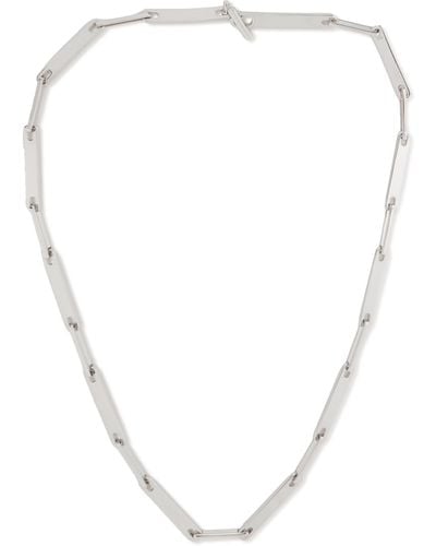 Saint Laurent Silver-tone Chain Necklace - White