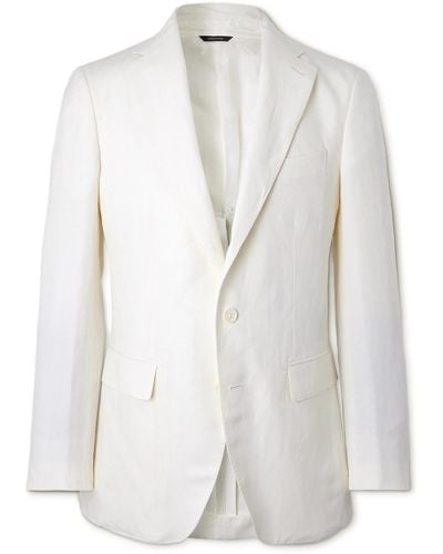 Loro Piana Linen And Silk-blend Blazer - White