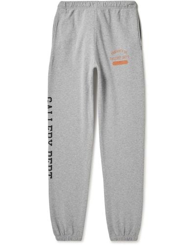 GALLERY DEPT. Tapered Logo-print Cotton-jersey Sweatpants - Gray