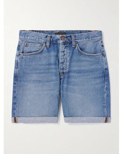 Nudie Jeans Josh Straight-leg Denim Shorts - Blue
