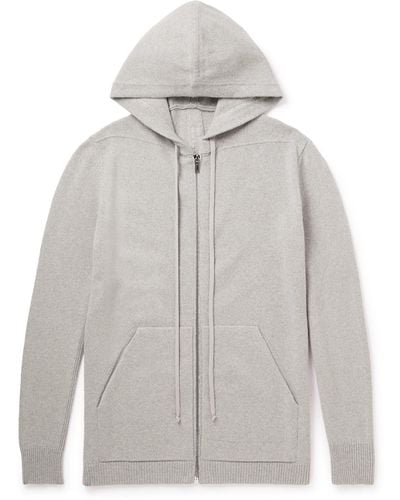 Rick Owens Cashmere And Wool-blend Zip-up Hoodie - Gray