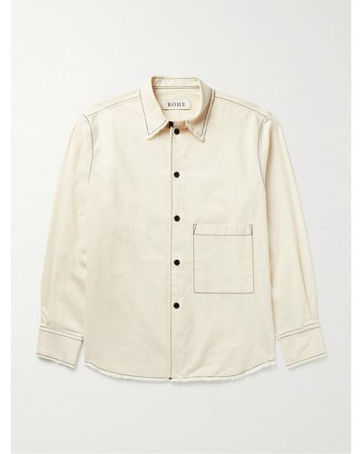 Rohe Topstitched Cotton Overshirt - Natural