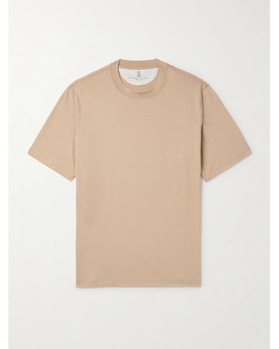 Brunello Cucinelli Cotton-jersey T-shirt - Natural