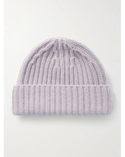 SSAM Ribbed Cashmere Beanie - Purple