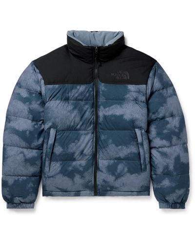The North Face 92 Nuptse Reversible Printed Recycled-ripstop Down Jacket - Blue