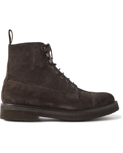 Grenson Harry Suede Lace-up Boots - Brown