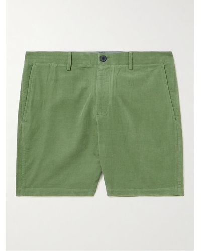 Club Monaco Baxter Slim-fit Cotton-corduory Shorts - Green