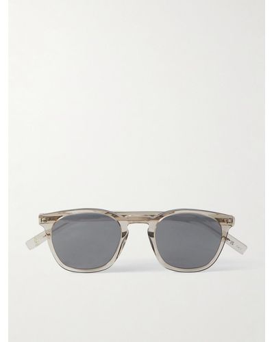 Saint Laurent D-frame Acetate And Silver-tone Sunglasses - Grey