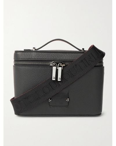 Christian Louboutin Kepipouch Rubber-panelled Full-grain Leather Messenger Bag - Black