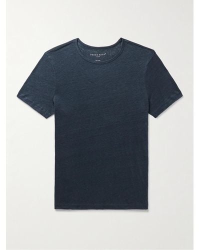 Derek Rose Jordan T-Shirt aus Leinen-Jersey - Blau