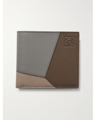 Loewe Puzzle Logo-debossed Leather Bifold Wallet - Grey