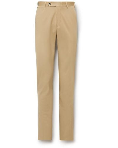 Canali Straight-leg Cotton-blend Suit Pants - Natural