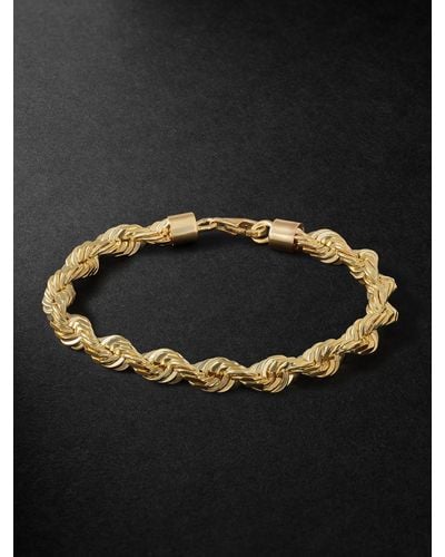 Established Heavy Rope 14-karat Gold Bracelet - Black