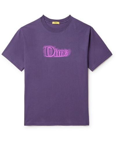 Dime Noize Logo-print Cotton-jersey T-shirt - Purple
