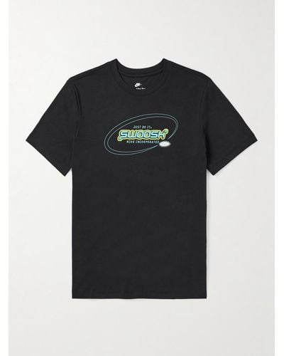 Nike T-shirt in jersey di cotone con logo - Nero