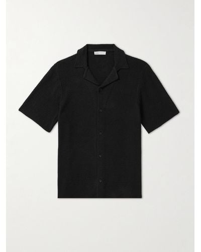 Onia Hemd aus einer Baumwollmischung mit Reverskragen - Schwarz