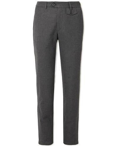 Oliver Spencer Fishtail Straight-leg Cotton And Wool-blend Suit Pants - Gray
