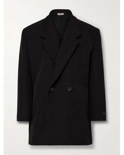 Fear Of God Eternal California Oversized Double-breasted Virgin Wool And Cotton-blend Twill Blazer - Black