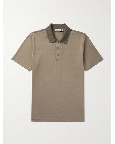 Canali Cotton-piqué Polo Shirt - Natural