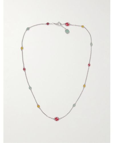 Gucci Silver-tone And Enamel Necklace - Natural
