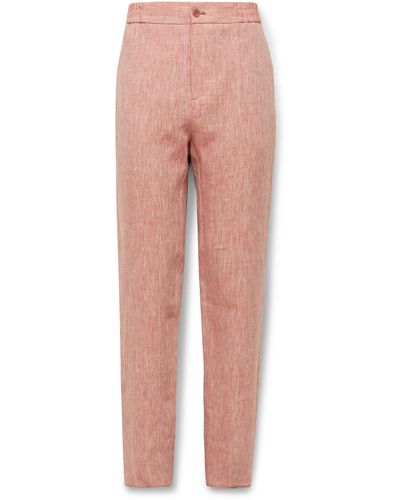 Etro Straight-leg Linen Suit Pants - Pink