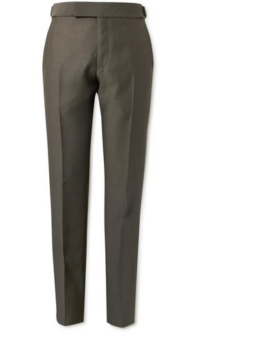 Tom Ford Atticus Straight-leg Wool And Silk-blend Suit Pants - Gray