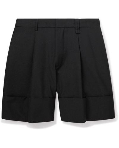 Simone Rocha Wide-leg Pleated Woven Shorts - Black