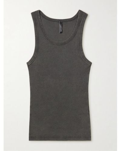 Entire studios Garment-dyed Ribbed Stretch Cotton-jersey Tank Top - Grey