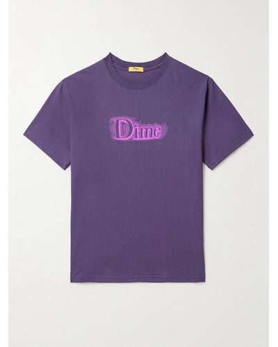 Dime Noize Logo-print Cotton-jersey T-shirt - Purple