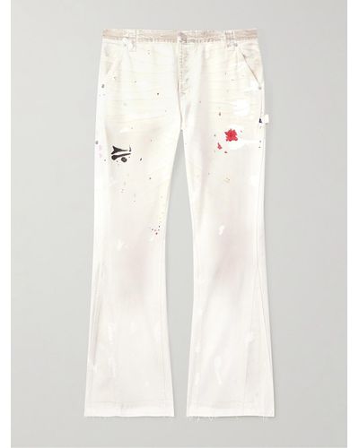 GALLERY DEPT. Carpenter Straight-leg Distressed Paint-splattered Jeans - Natural