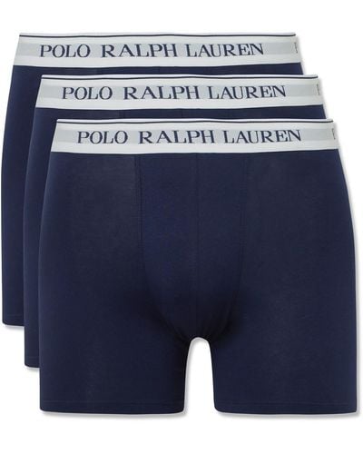 Polo Ralph Lauren Three-pack Stretch-cotton Boxer Briefs - Blue