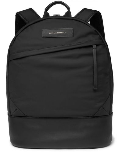 WANT Les Essentiels Kastrup Leather-trimmed Shell Backpack - Black