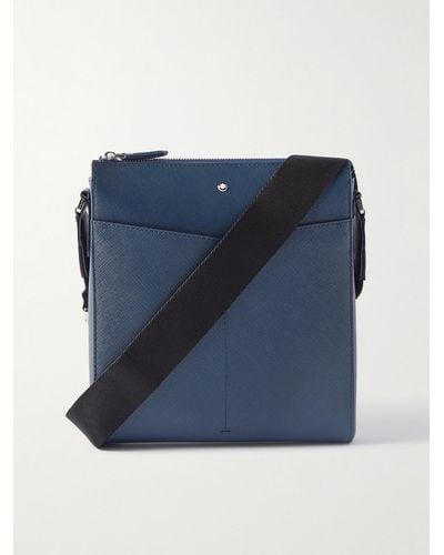 Montblanc Sartorial Cross-grain Leather Messenger Bag - Blue