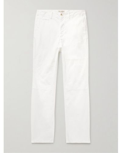 Nili Lotan Dean Straight-leg Panelled Cotton-blend Twill Trousers - White