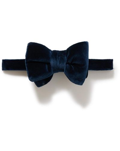 Tom Ford Pre-tied Cotton-velvet Bow Tie - Blue