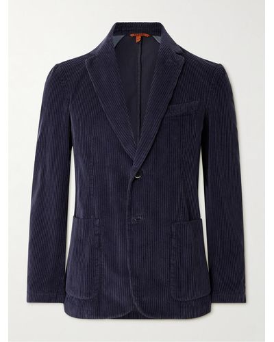 Barena Borgo Garment-dyed Cotton-corduroy Suit Jacket - Blue