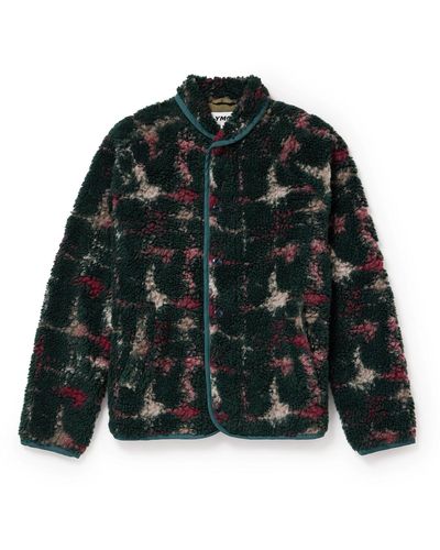 YMC Beach Printed Fleece Jacket - Black