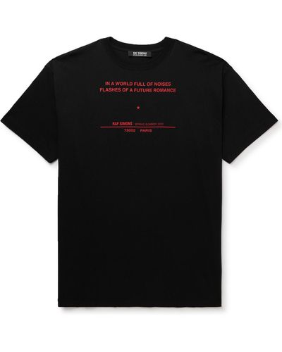 Raf Simons Oversized Printed Cotton-jersey T-shirt - Black